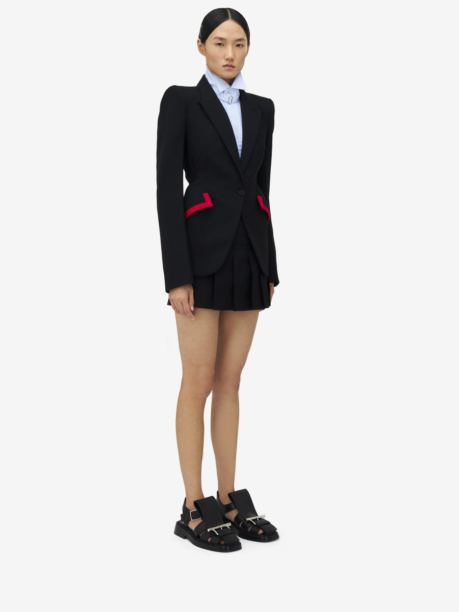 ALEXANDER MCQUEEN - Binding Detail Single-breasted Jacket - Item 830635QJADK1000